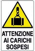 10pz cartello 'attenzione ai carichi sospesi' cm 60 x 40 106328nlm