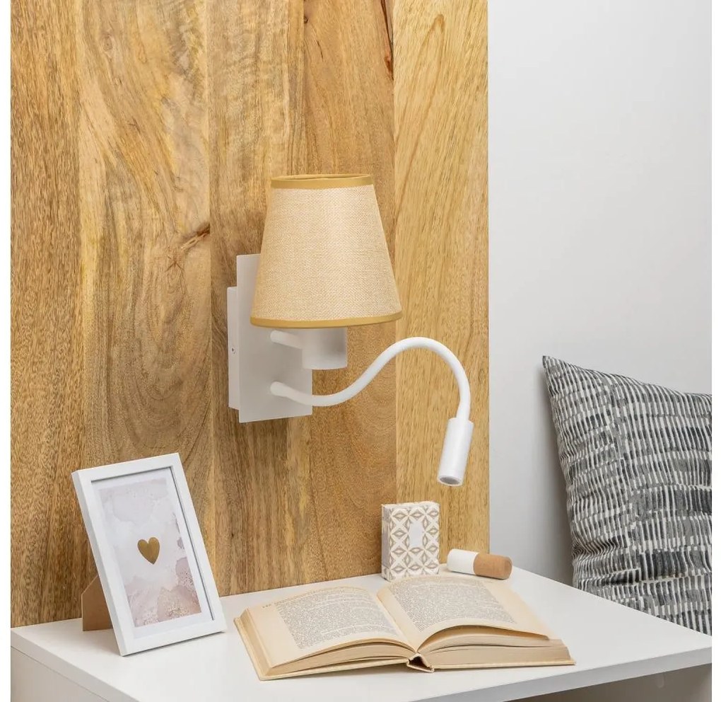 Brilagi - Applique a LED NUBILA 1xE27/25W/230V +LED/3W bianco/marrone chiaro