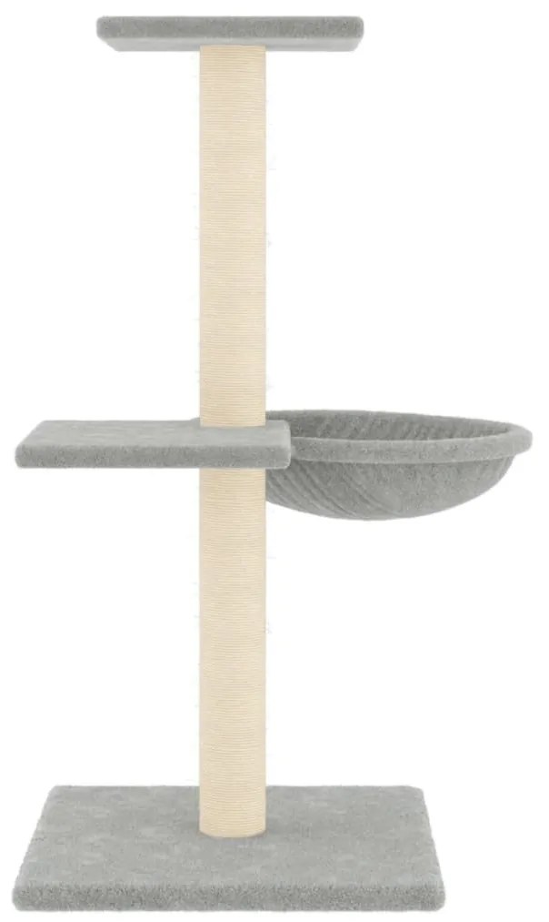 Albero per gatti con tiragraffi in sisal grigio chiaro 72 cm