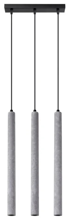 Sollux SL.1272 - Lampadario a sospensione con filo PASTELO 3xG9/8W/230V calcestruzzo