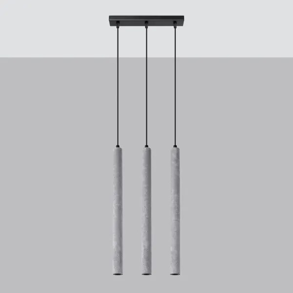 Sollux SL.1272 - Lampadario a sospensione con filo PASTELO 3xG9/8W/230V calcestruzzo