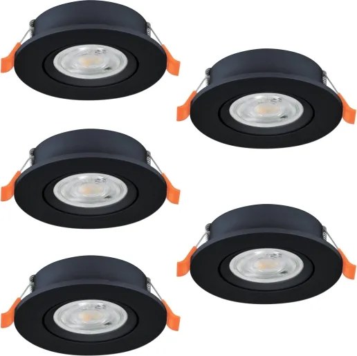 Eglo 902266 - Set da 5 faretti da incasso a LED BARRANCO LED/4,8W/230V nero
