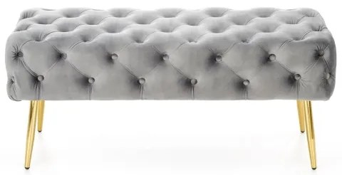 Panca trapuntata ATHENA 40x100 cm grigio/oro