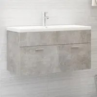 Mobile Bagno con Lavabo Integrato Grigio Cemento in Truciolato 3071292