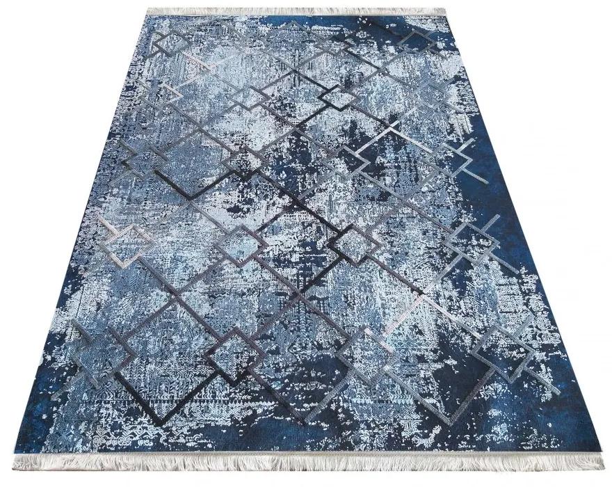 Fenomenale tappeto in stile scandinavo con decorazioni blu Larghezza: 120 cm | Lunghezza: 180 cm