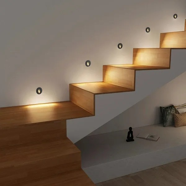 Brilagi - LED lampada da incasso per esterni STAIRDOT LED/2W/230V, nero, IP65, rotonda