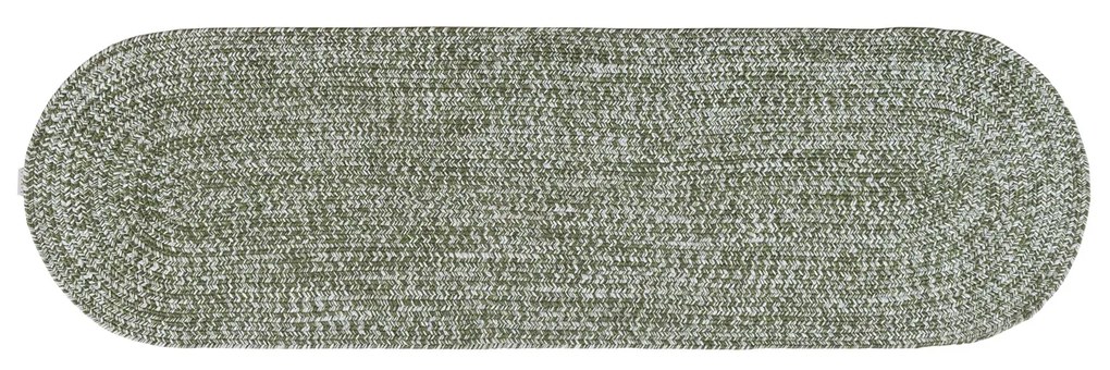 Tappeto ovale tessuto a mano verde 200x60 cm