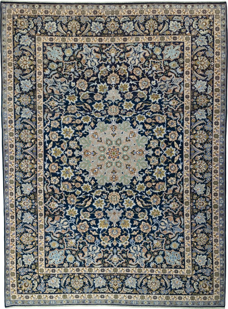 Najafabad Tappeto persiano 300 x 400 Blu (Iran) Annodato A Mano