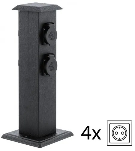 EGLO 93426 - Colonna da giardino per esterni con prese SCHUKO IP44