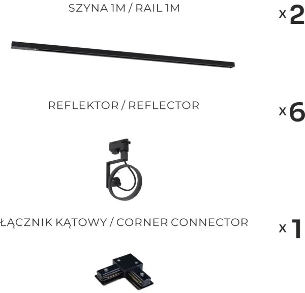 Zuma Line 3579 - Faretto per sistema a binario MASTER 6xGU10/15W/230V nero