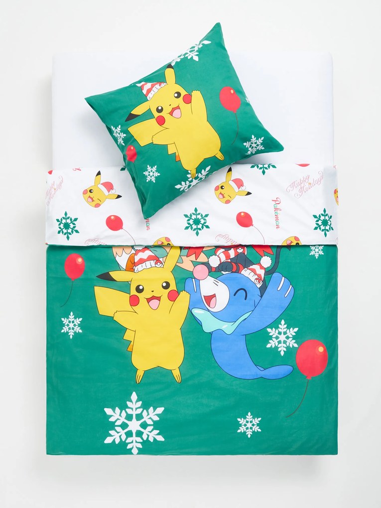 Sinsay - Set biancheria da letto in cotone Pokemon - verde