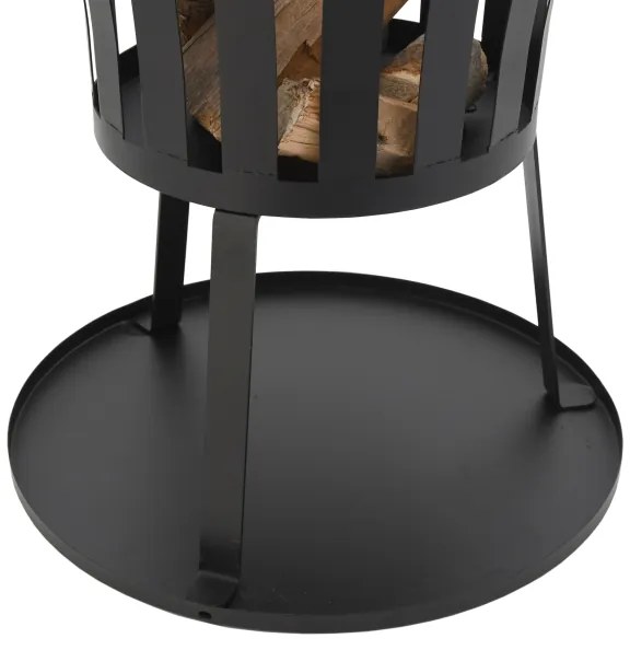 Griglia portatile a legna nero