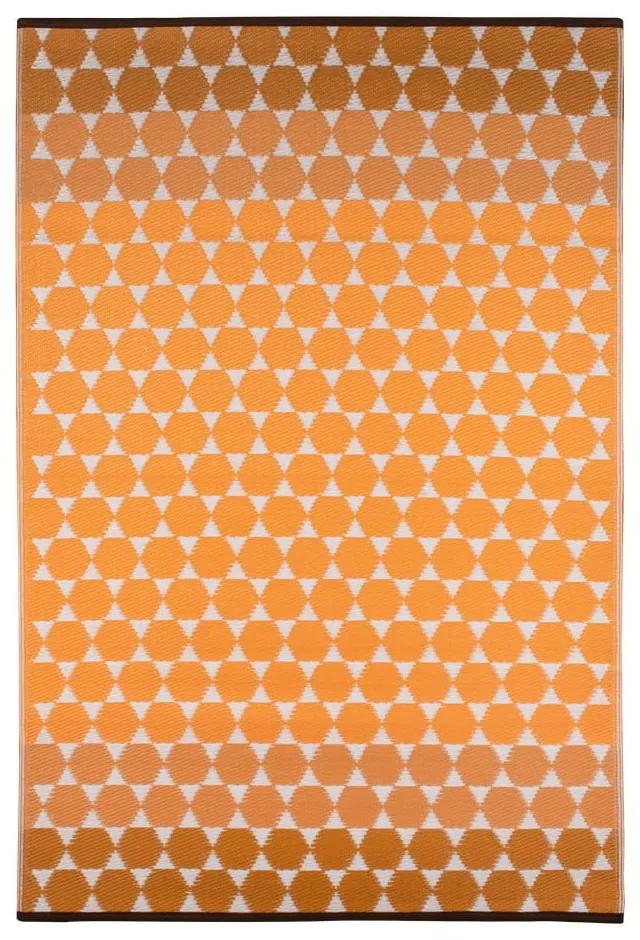 Tappeto per esterni arancione Esagono, 90 x 150 cm - Green Decore
