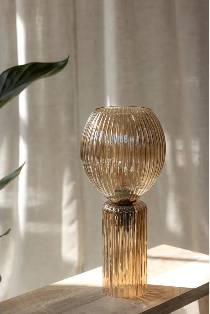 Lampada da tavolo color ambra con paralume in vetro (altezza totale 40 cm) Toulipa – Markslöjd