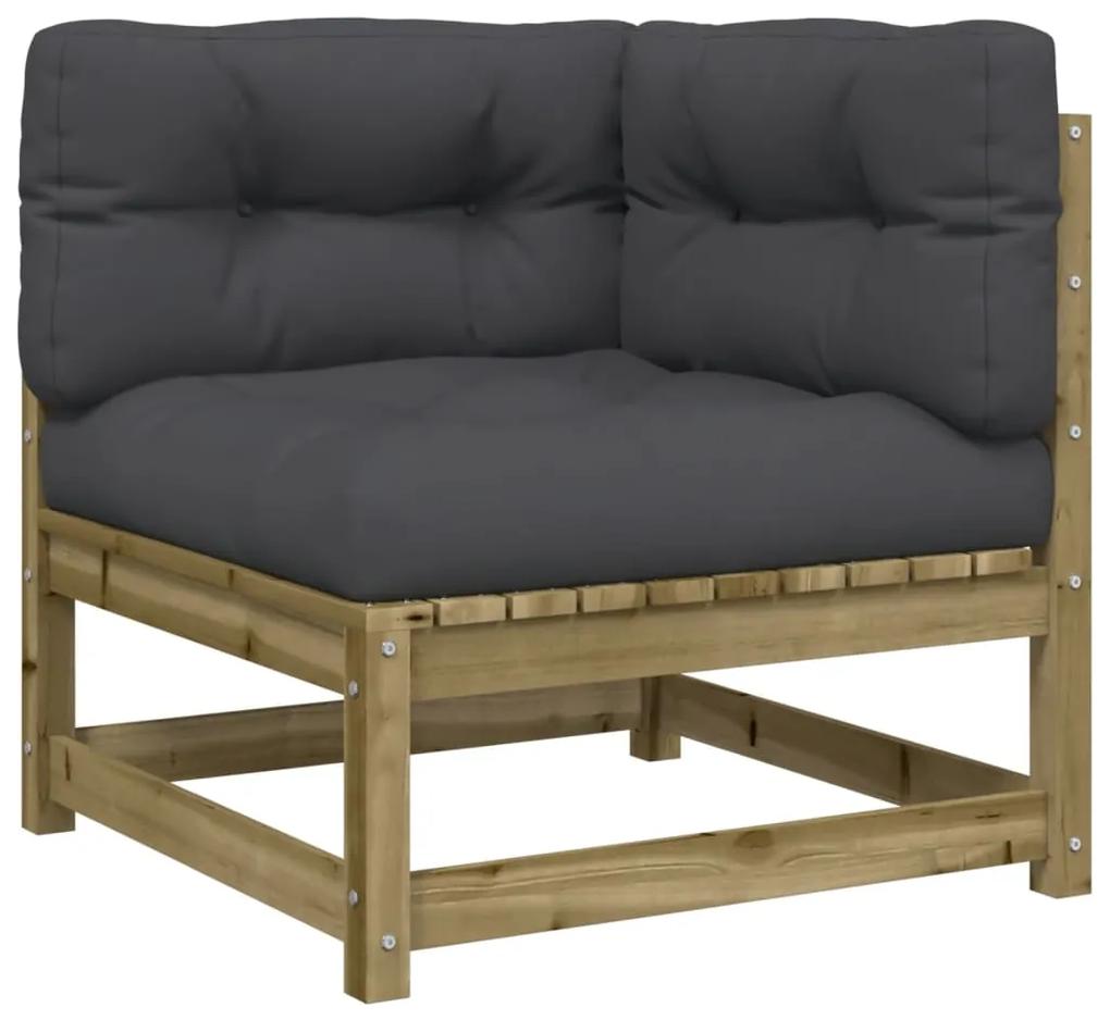 Set divani giardino 10 pz con cuscini legno impregnato di pino