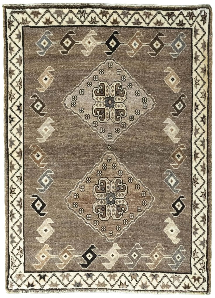 Gabbeh Tappeto 140x110 Nero (Iran) Annodato A Mano