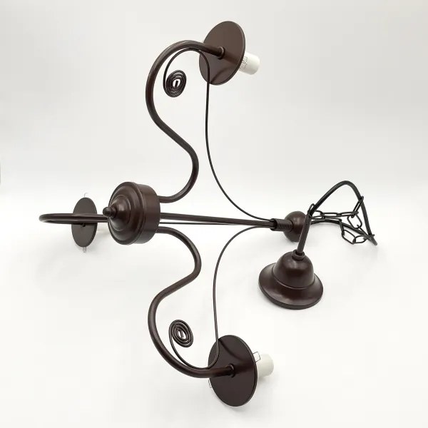 Brilagi - LED Lampadario a sospensione con catena COTTAGE 3xE14/40W/230V marrone/bianco