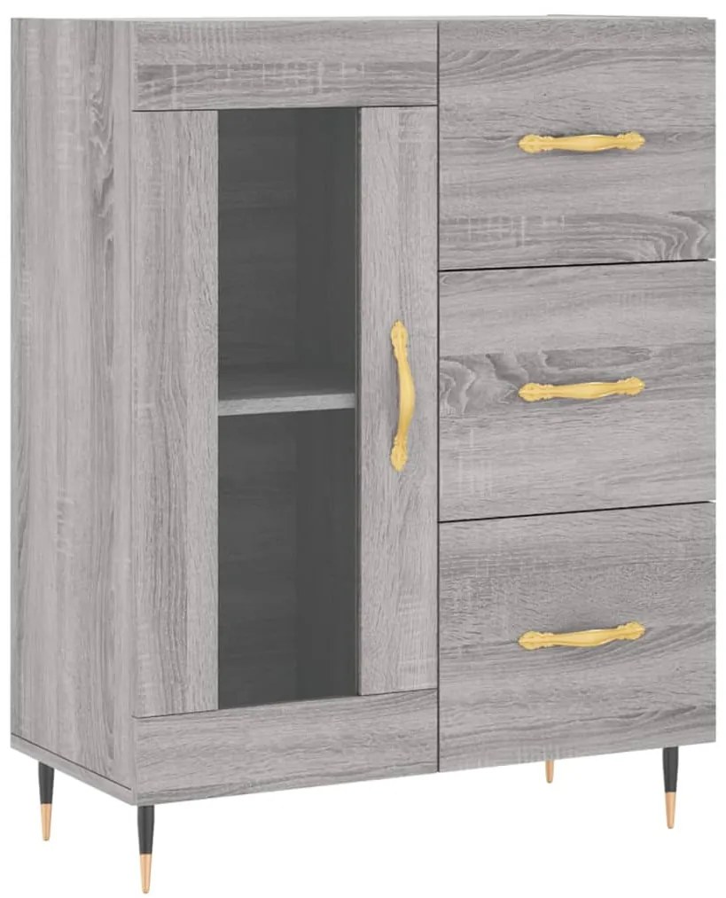 Credenza grigio sonoma 69,5x34x90 cm in legno multistrato