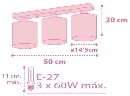 Dalber 62003S - Plafoniera per bambini COLORS 3xE27/60W/230V
