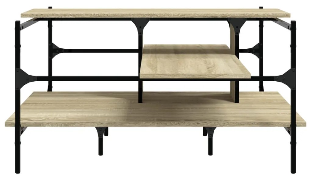 Tavolino salotto rovere sonoma 100x100x48,5cm legno multistrato