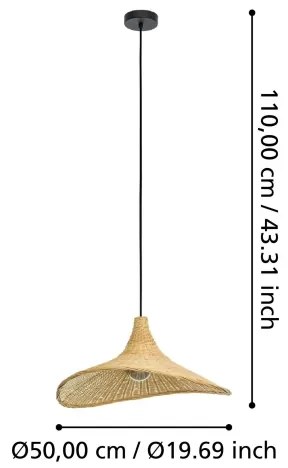 Eglo 43869 - Lampadario a sospensione con filo HAXEY 1xE27/40W/230V