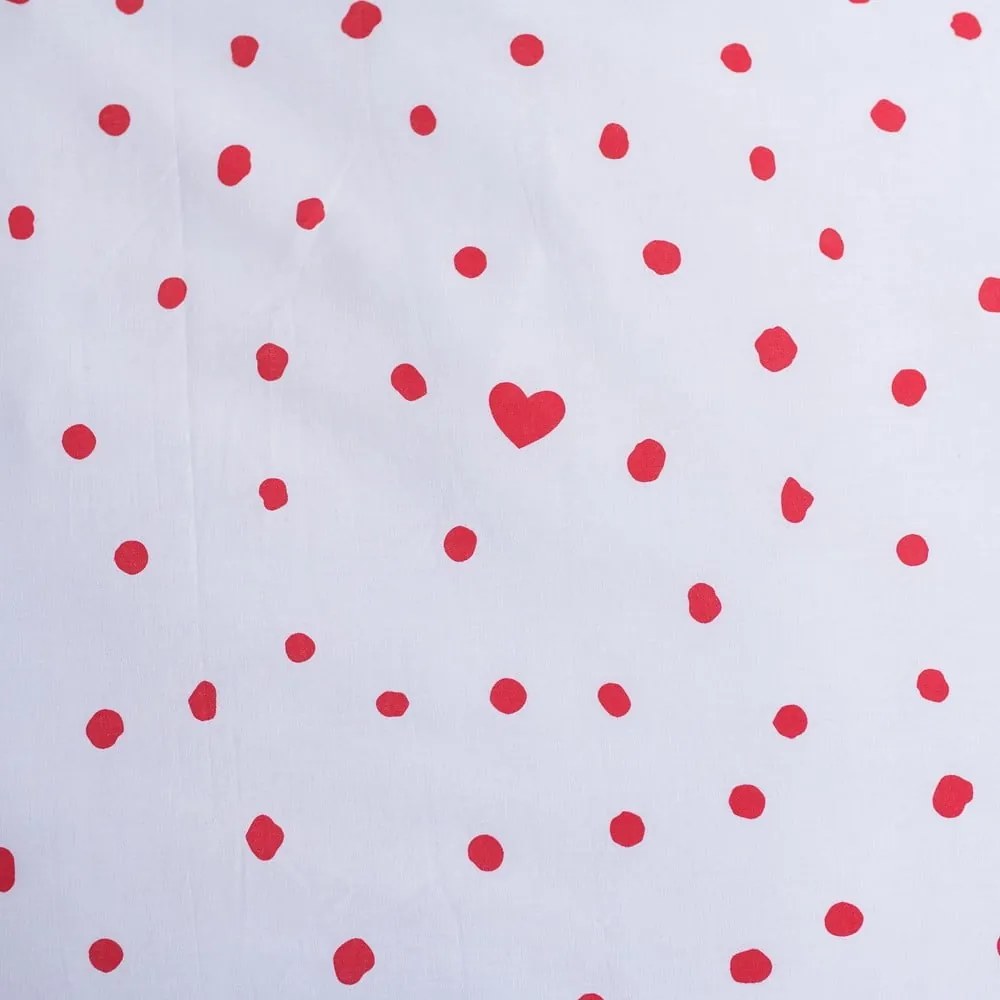 Set copripiumino e federa da bambini rosso/bianco in cotone per letto singolo 140x200 cm Mickey and Minnie "Love" – Jerry Fabrics