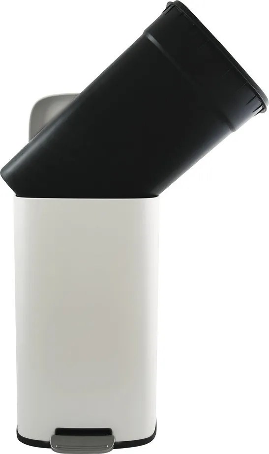 Cestino per la spazzatura bianco opaco in acciaio con pedale 50 l Akira – Spirella