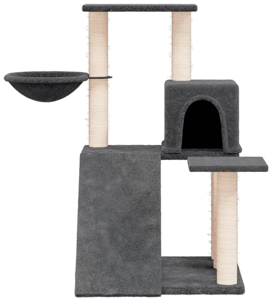 Albero per gatti con tiragraffi in sisal grigio scuro 82 cm