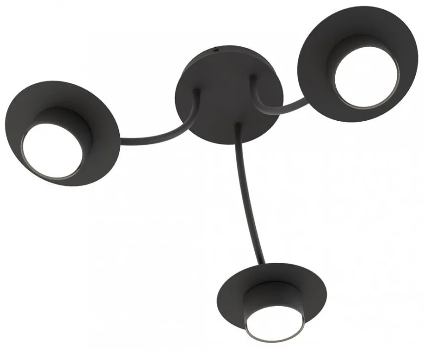 Lampada a soffitto in acciaio ENSO 3 nero da interno 3xGX53 Colore del corpo Nero