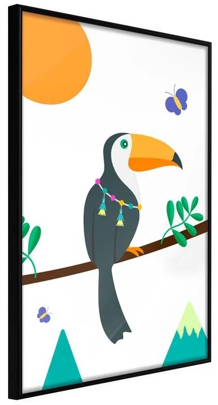 Poster  FairyTale Toucan  Cornice Quadri Cornice nera, Larghezza x Altezza Home decor 30x45