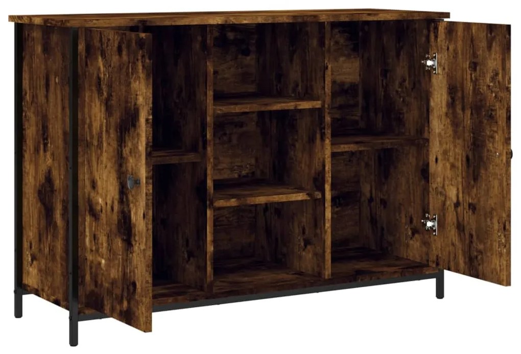 Credenza rovere fumo 100x35x70 cm in legno multistrato