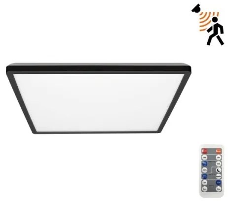 Lampada LED bagno NIVERA 12W 230V IP54 22,5x22,5 cm nera con sensore + DO