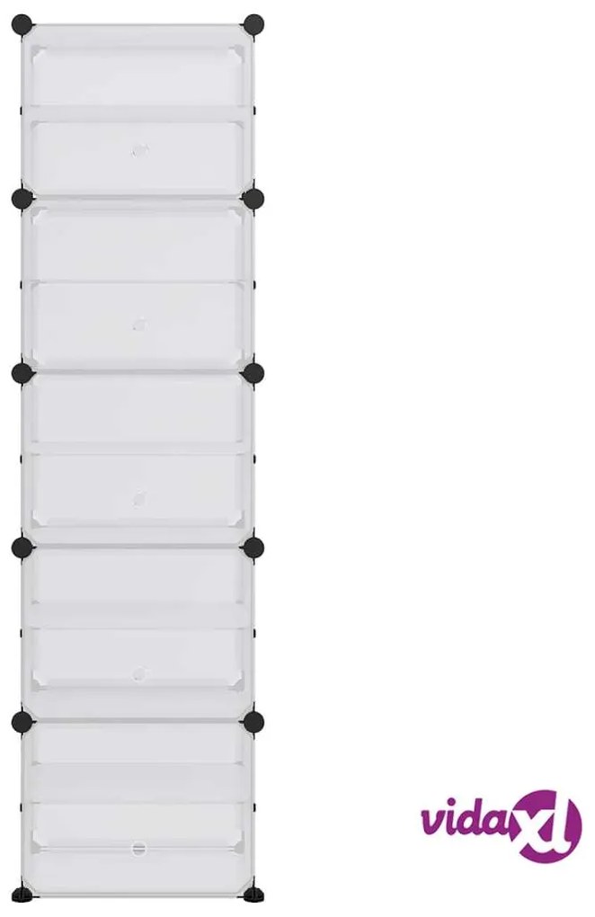 vidaXL Scarpiera Trasparente 44x31,5x153,5 cm in PP