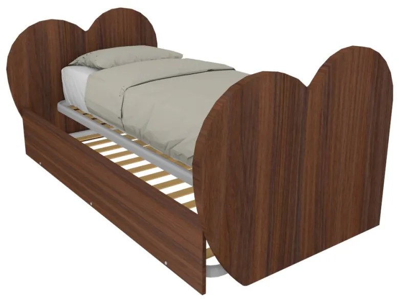 CUPIDODBR - Letto cameretta singolo con testata e pediera a cuore 80x190 con secondo letto estraibile .Reti incluse