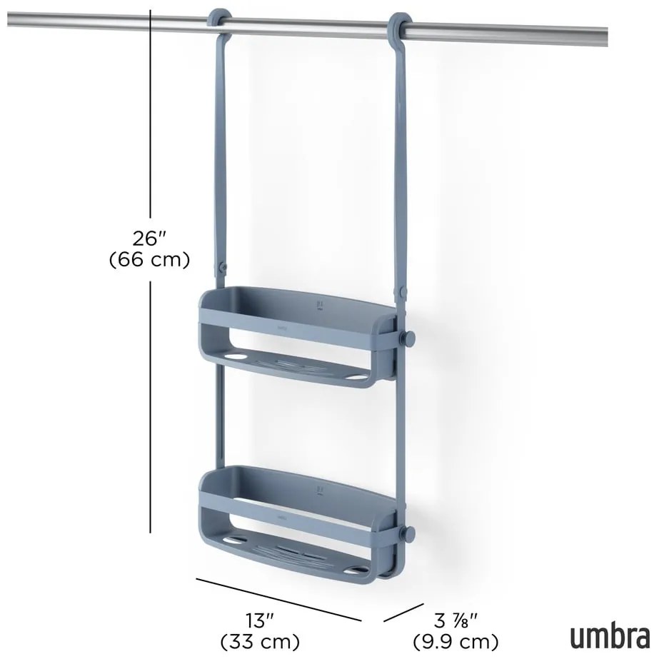 Mensola in plastica blu da appendere per il bagno Flex - Umbra