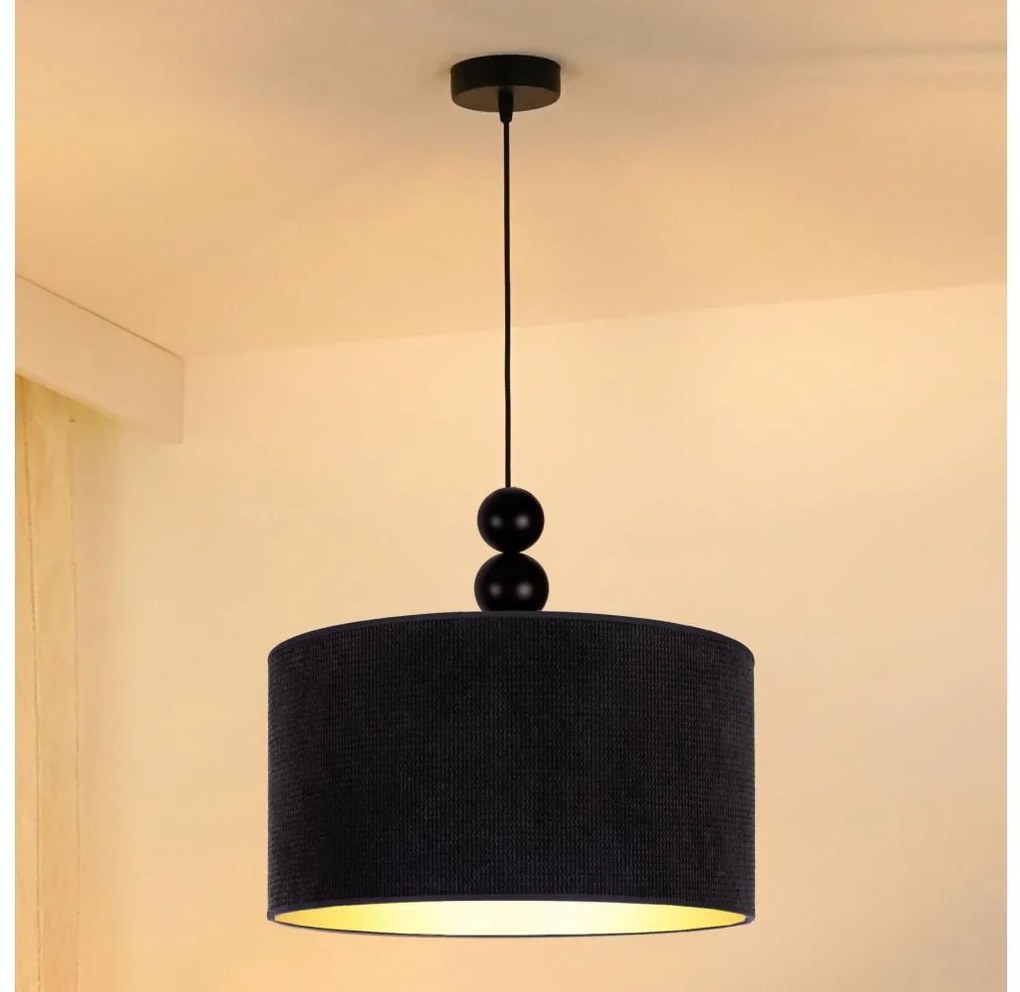 Duolla - Lampadario a sospensione con filo LYON 1xE27/15W/230V diametro 40 cm nero