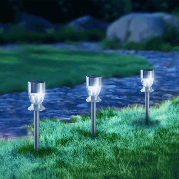Aigostar - Lampada solare LED RGB LED/0,006W/1,2V 35,5 cm cromo IP44