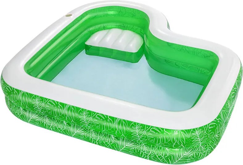 Bestway Piscina Gonfiabile 2 Camere Tropical 231x231x51 cm +6 Anni Giardino 54336