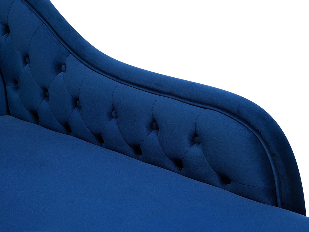 Chaise longue sinistra in velluto blu NIMES Beliani