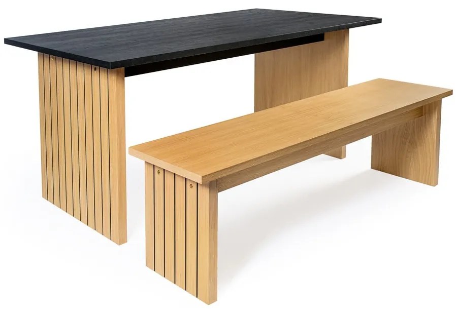 Tavolo da pranzo con piano in rovere 90x160 cm Stripe - Woodman