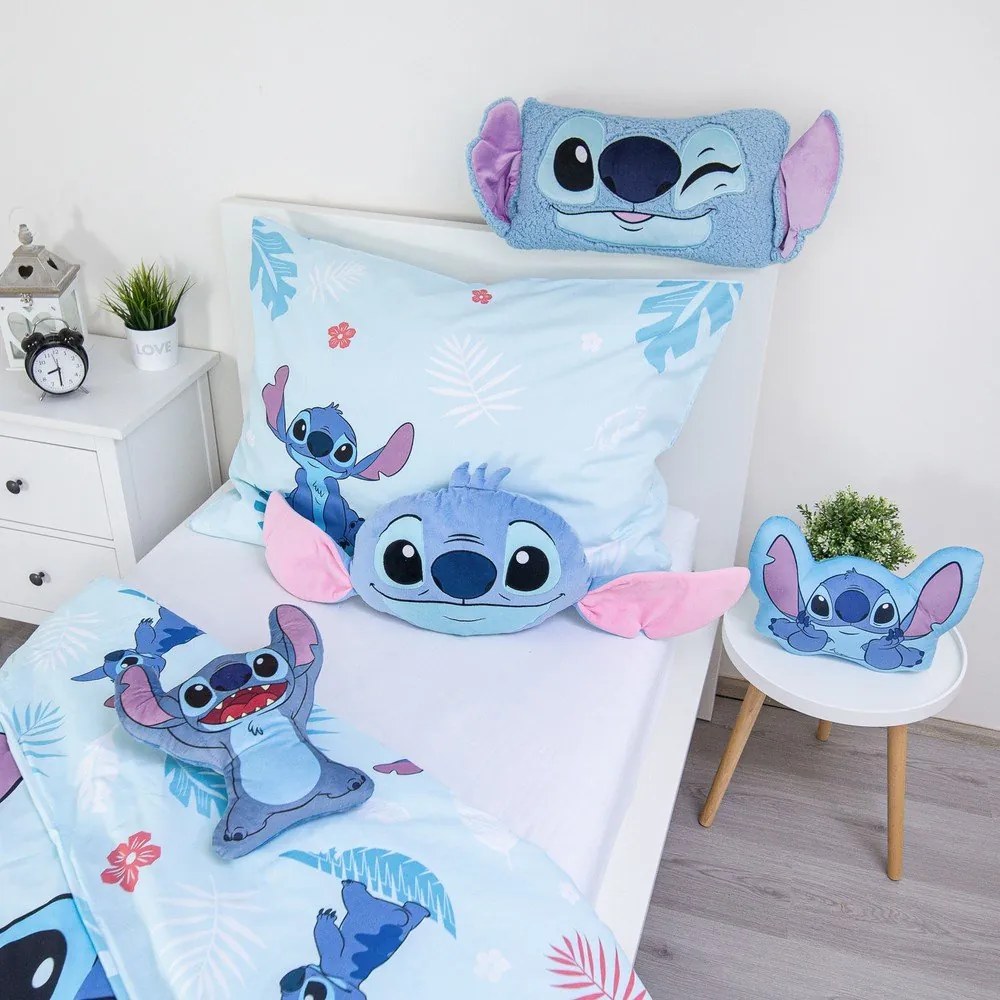 Cuscino per bambini in vello 41x32 cm Lilo and Stitch "Blue" – Jerry Fabrics