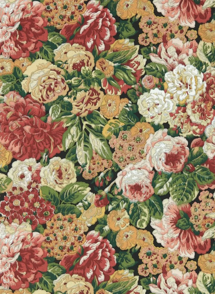 Sanderson Tapete Rose and Peony - Amanpuri Red/ Devon Green