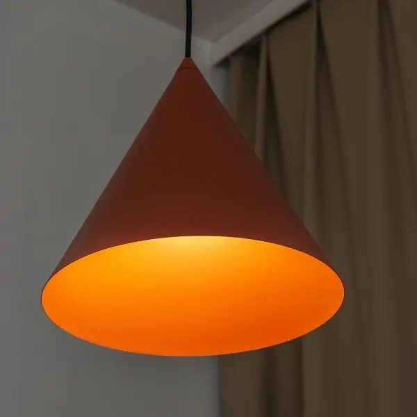 Lampada a sospensione con cavo ETNA II 1xE27/15W/230V Ø 25 cm arancione