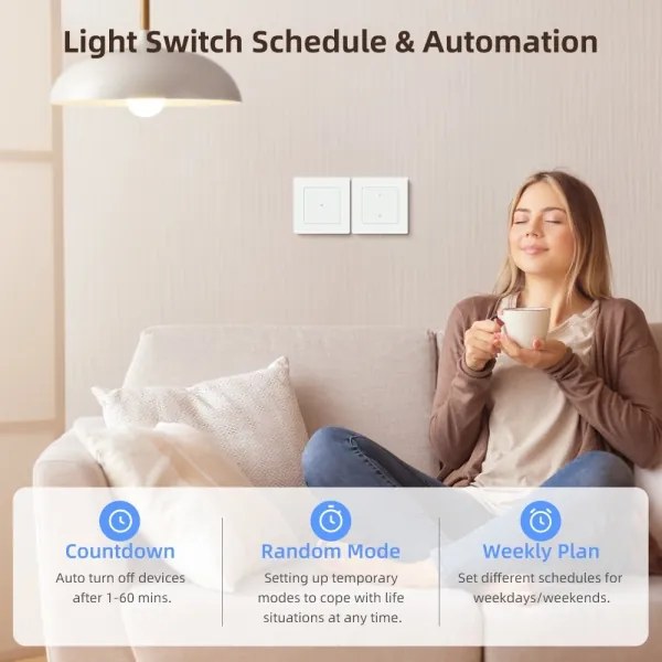 Immax NEO 07538L - Interruttore SMART a 1 tasto 230V Wi-Fi Tuya