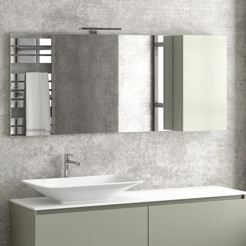 Specchio bagno 155cm pensile contenitore a destra  SP-155S - KAMALU