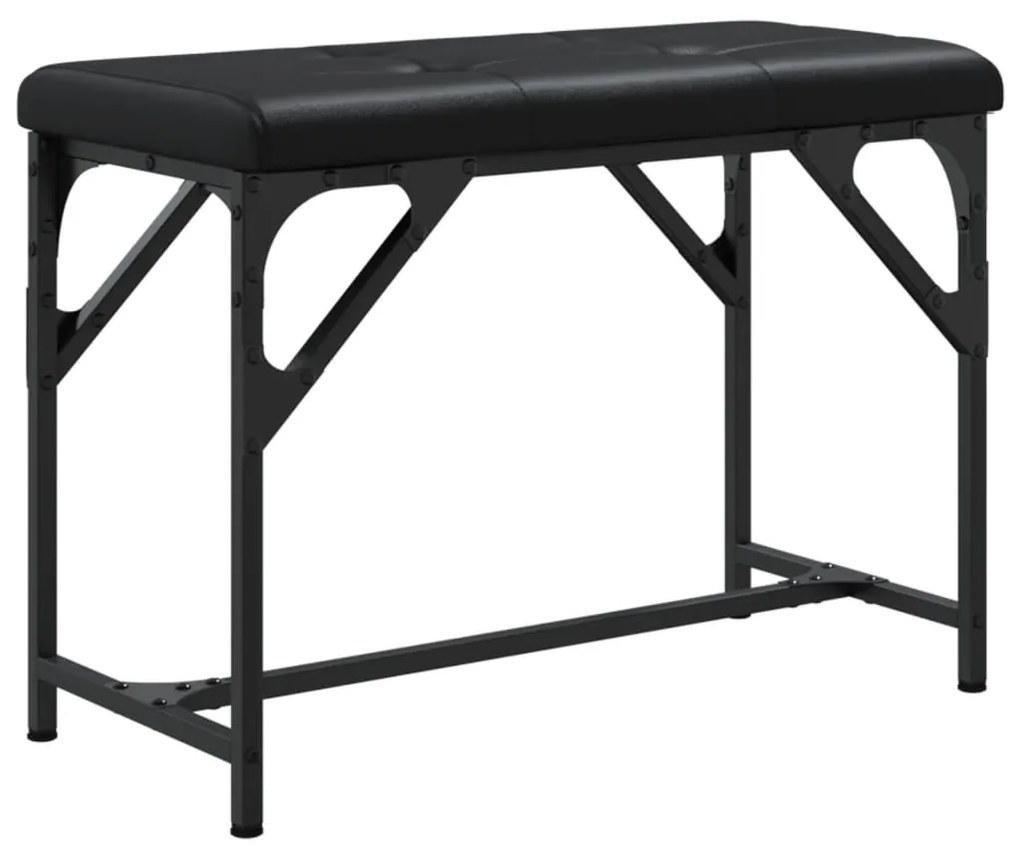 Panca da pranzo nera 62x32x45 cm in acciaio e similpelle