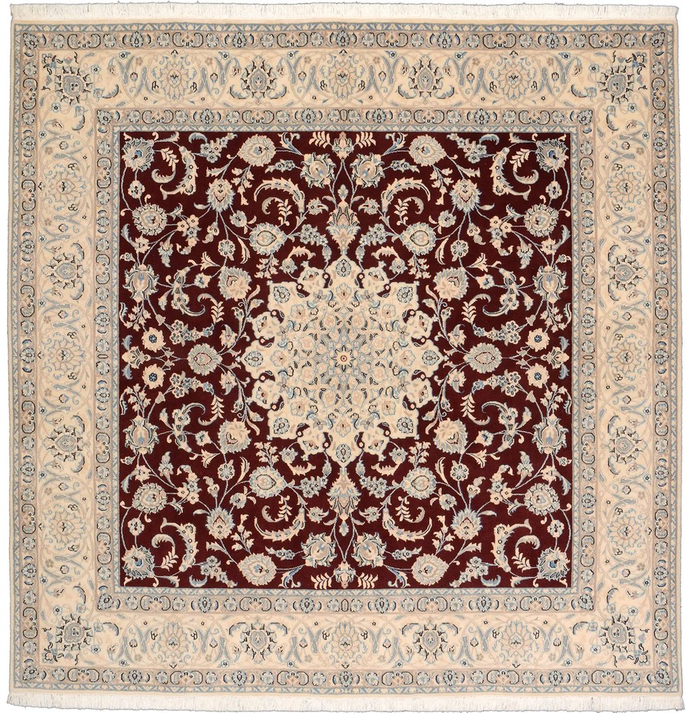 Nain Tappeto 200 x 200 Beige (Iran) Annodato A Mano