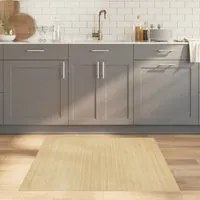 Tappeto Rettangolare Naturale Chiaro 100x100 cm in Bamb 376801