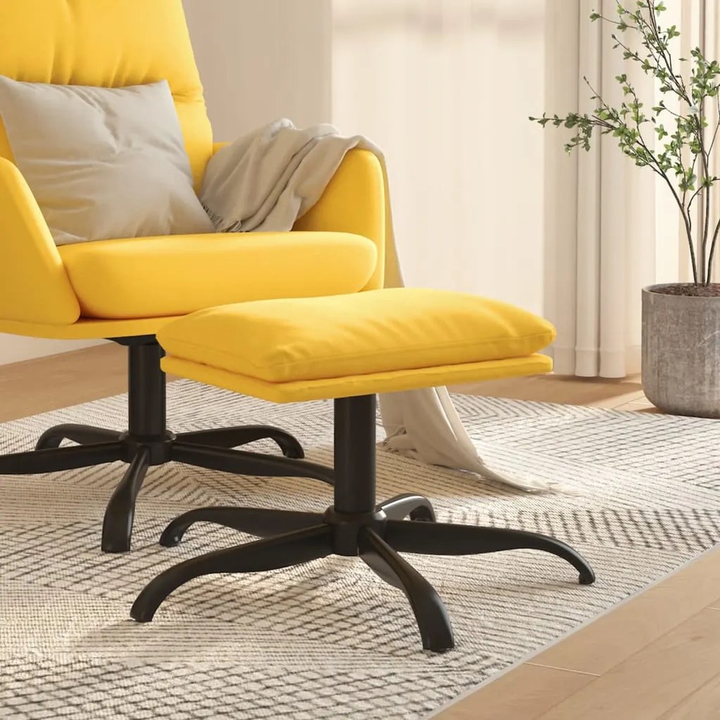 Poggiapiedi Giallo Senape 60x60x36 Cm İn Tessuto /