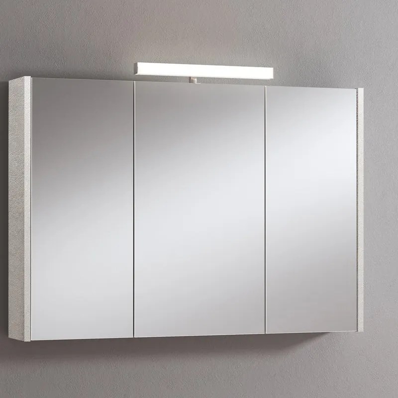 Pensile con luce Akira cemento chiaro L 100 x H 70 x P 15.5 cm
